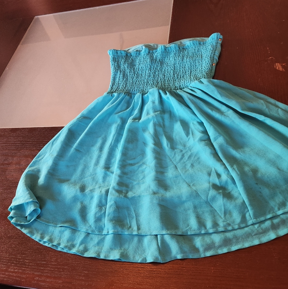 Turquoise strapless cocktail dress Charlotte russe - Picture 2 of 4